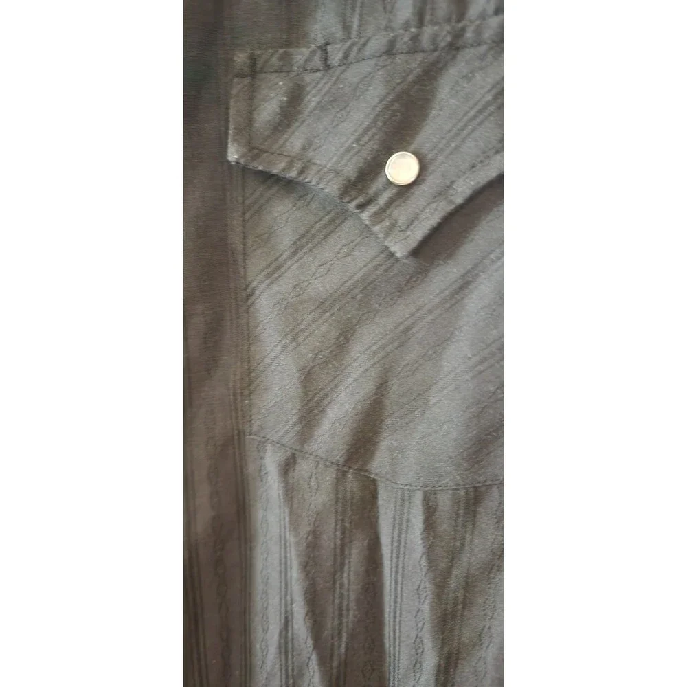 Ely Cattleman Shirt Mens Large Black Pearl Snap Western Cowboy Button Up A500 - Picture 8 of 10